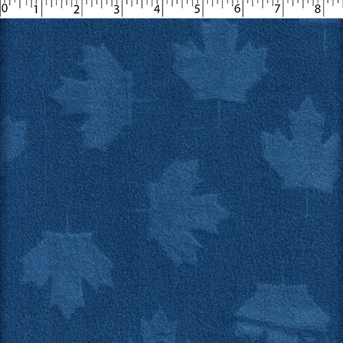 Embossed Fleece - Maple Leaf - Denim